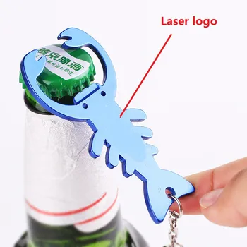 

Quevina200pcs/lot Bottle Opener Creative Home Essential Kitchen Tools Lobster shaped Cute Beer Bottle Opener with Keychain Ring