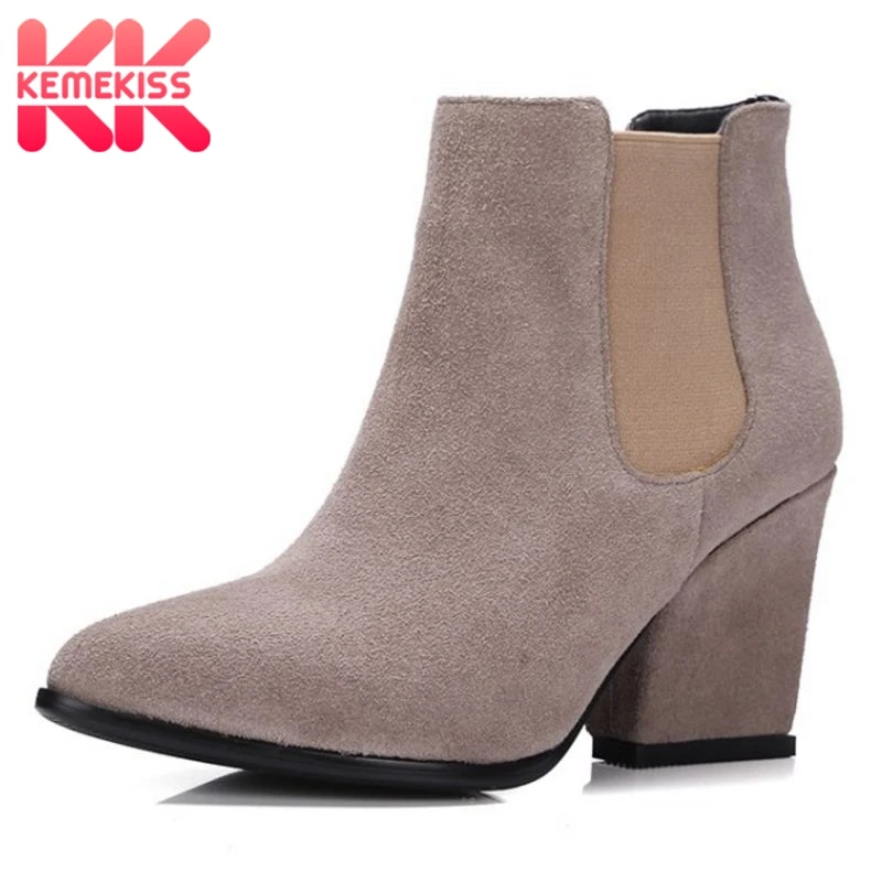 KemeKiss/размеры 34-43 женская обувь на высоком каблуке женские ботинки короткие с