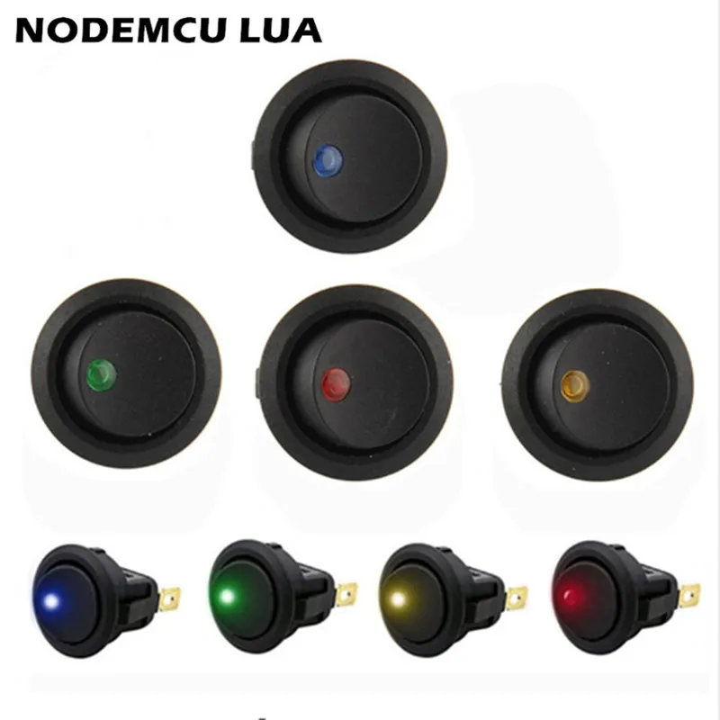 

2/5pcs LED Switch 3 pins ON-OFF Rocker Switch 12V led rocker switch Led Dot Light LED illuminated Car Dashboard Dash Boat Toggle