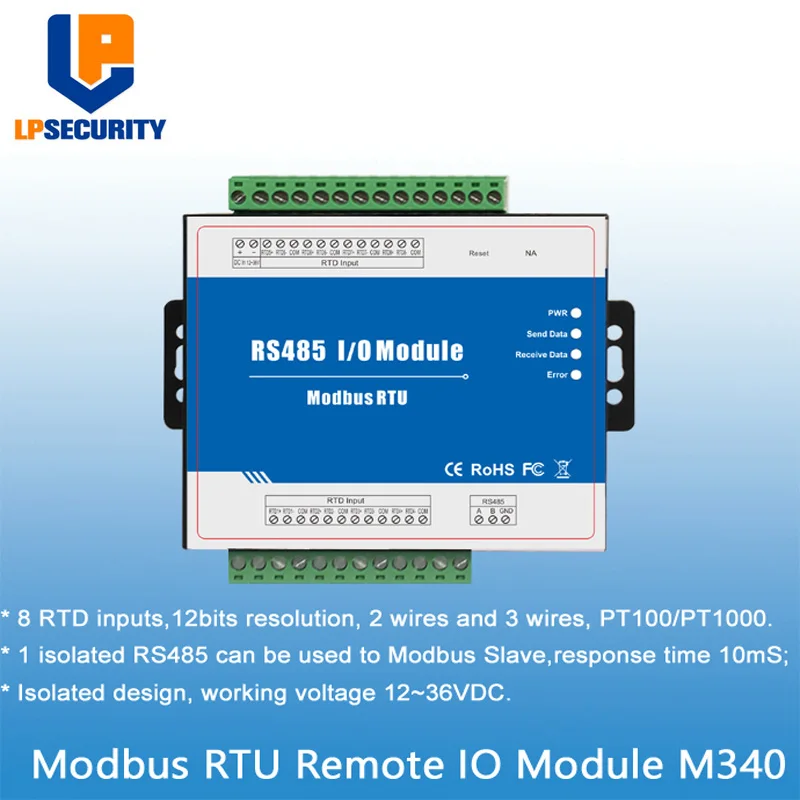 Modbus RTU дистанционного модуль ввода-вывода 8 входов RTD поддерживает Стандартный Modbus TCP с RS485 мониторинг в реальном времени IOT устройства M340