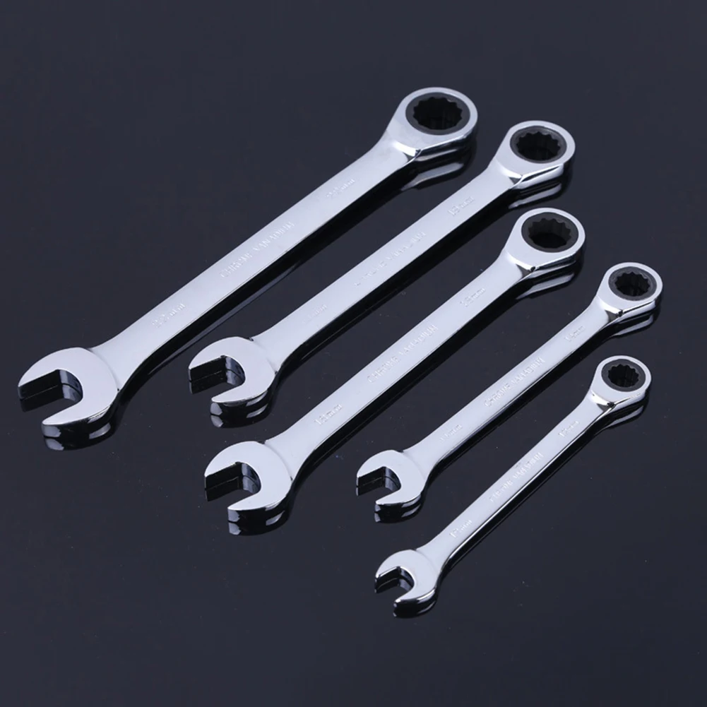 

10/12/13/17/19mm Woodworking Electrican Hardware Tool Ratcheting Combination Wrench Ratchet Spanner Wrenches