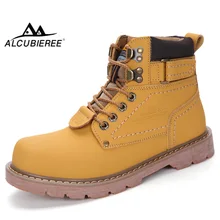 ALCUBIEREE/мужские зимние ботинки из натуральной кожи; мужские теплые ботильоны на шнуровке; модные мужские ботинки в байкерском стиле; ботильоны; botas; большой размер 46