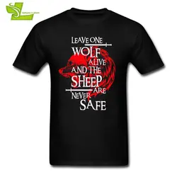 Leave One Wolf Alive And The Sheep никогда не безопасна Игра престолов дом Старк Мужская футболка модные летние удобные топы