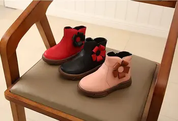 

New Winter Children Boots Baby girls Round Toe ankle boot litter girls New fashion Flower princess girls boots promotion