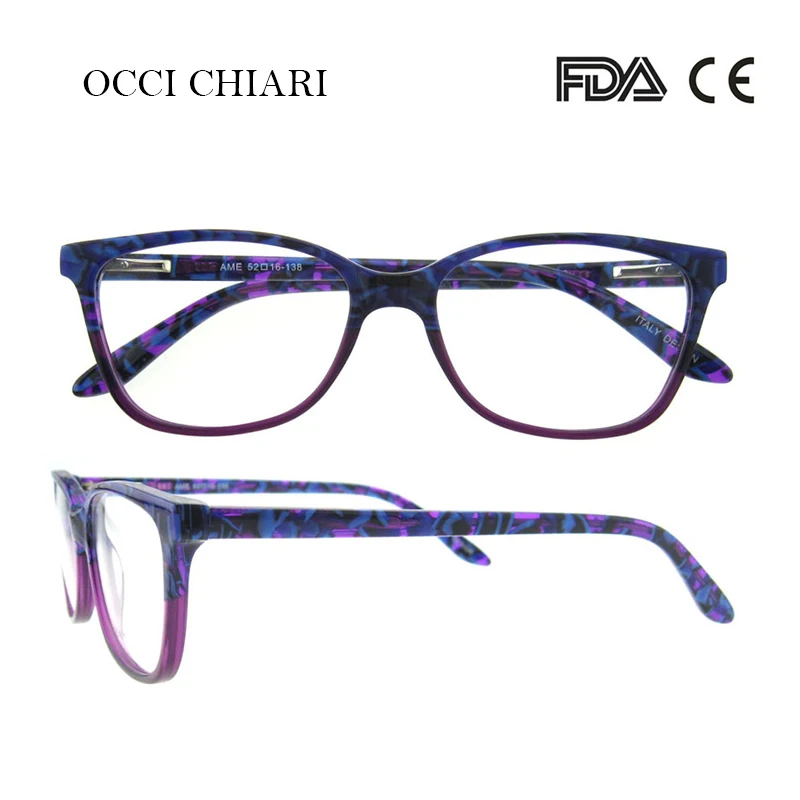 

OCCI CHIARI Hand Made For Women Brand Designer Prescription Nerd Lens Medical Optical Glasses Frame Purple W-CERIATI