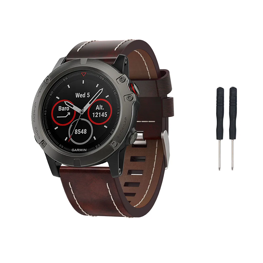 Винтажный кожаный ремешок для Garmin Fenix 3/Fenix 5X Смарт-часы браслет винтажный ремешок для часов Fenix 5x gps ремешок Ремешок 26 мм