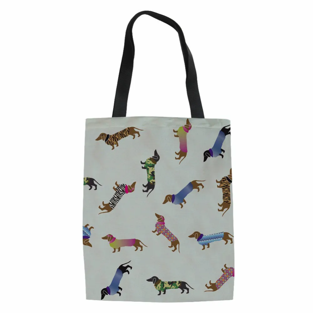 ThiKin 3D милая Одежда для собак принт женские холщовые сумки модная сумка через плечо для подростка девушка ткань шоппер сумка