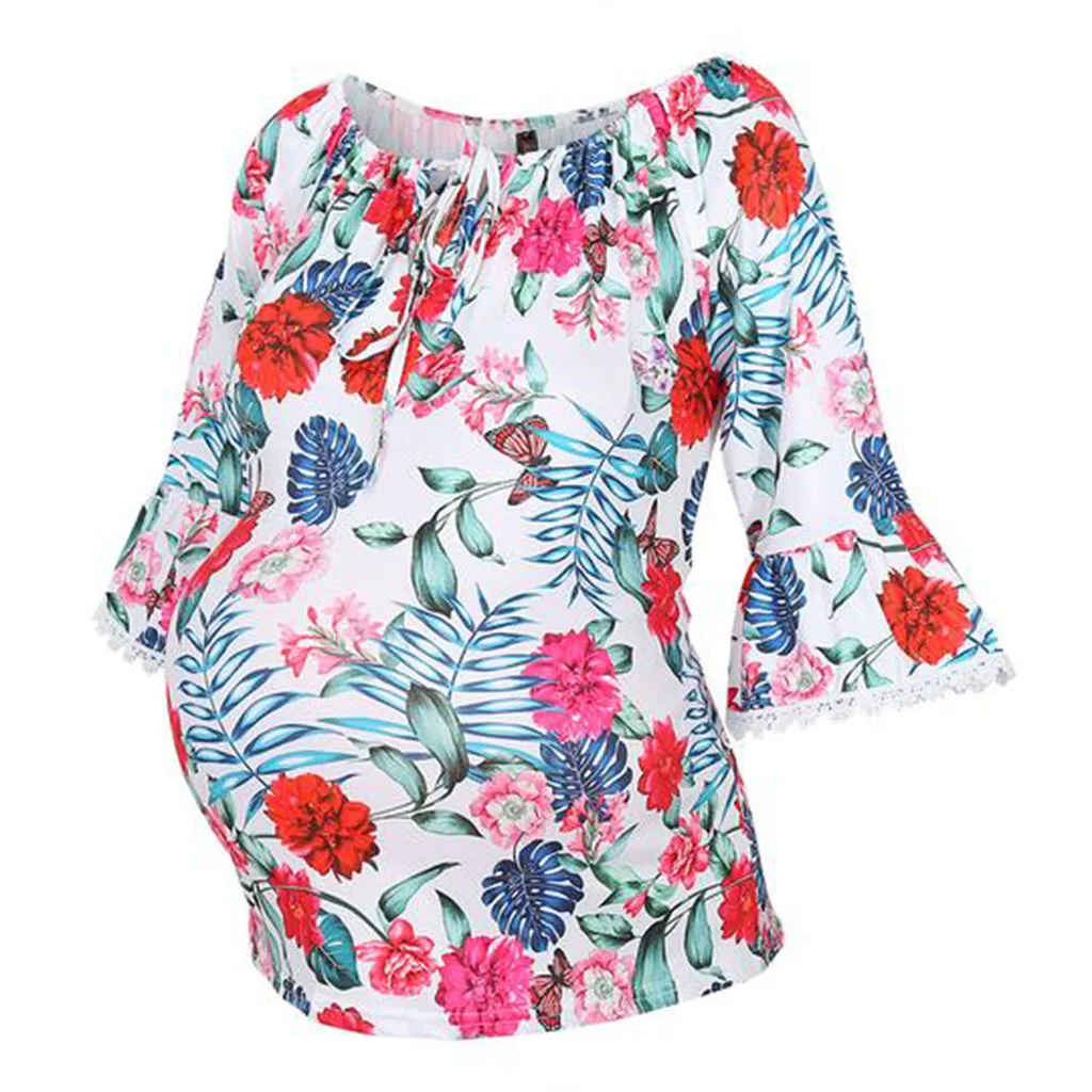 

Maternity Clothes Women Short Sleeve Maternity Blouse Digital Printed Pregnancy Tops T-Shirt Ropa Embarazada Maternity Tops 2019