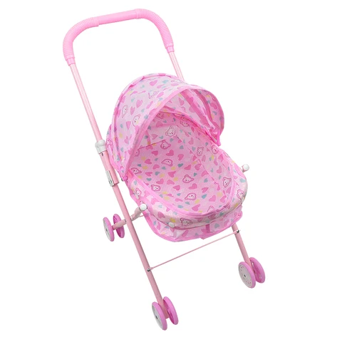 Brinquedos do Jogo do Bebê Carrinho de Criança Carrinho de Rodas Motrizes tipo Dobrável Carrinhos de Brinquedo de Aniversário Presente de Natal Infantil Rosa Carrinho