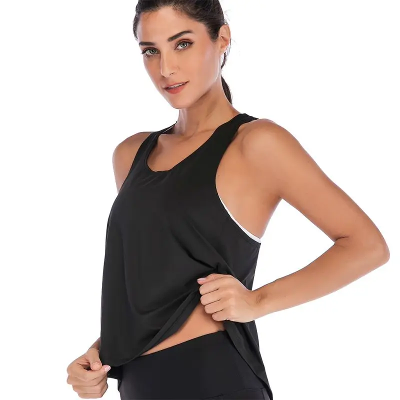 

Women's Fitness Tanks Fashion Cross Back Active Tops Open Backless Vest Tops Casual Solid Sportwear