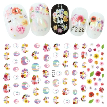 

5sheets flower design ADhesive nail decals Nails Art decorations Stickers acrylic nail accessories beauty manicure tools F226230