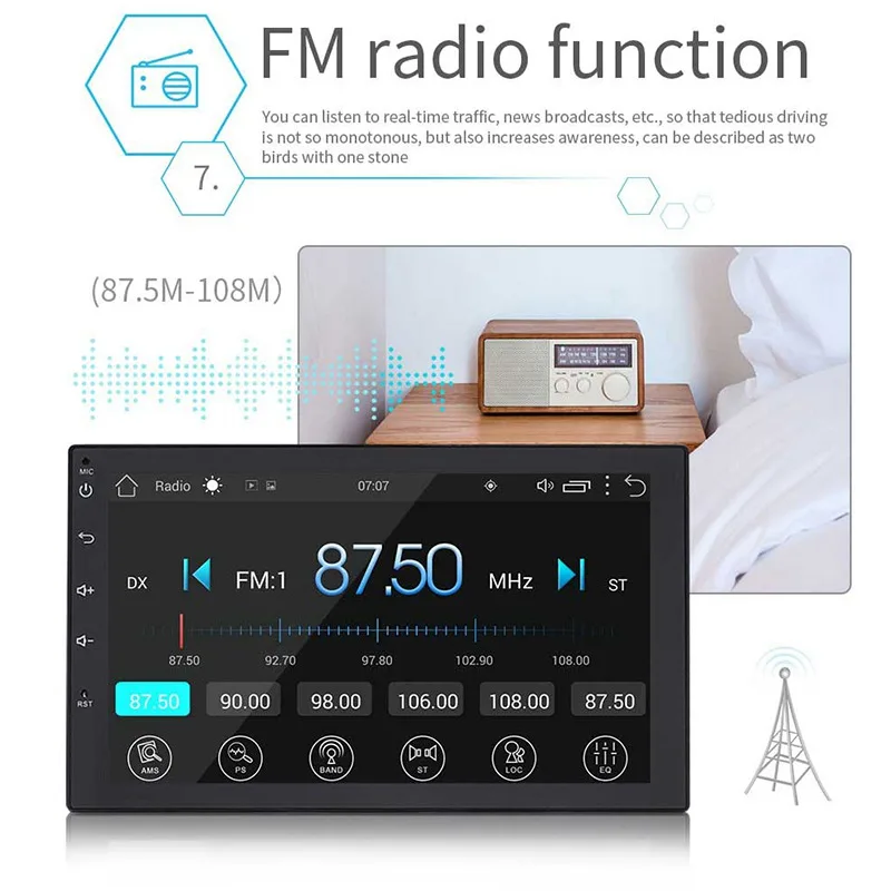 7Inch 2 Din Touch Screen 1080P Car Bluetooth MP5 Player 4 Core Android GPS Navigation Car TV FM Wifi GPS Stereo Radio MP5 Player (22)
