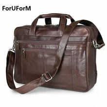 Véritable Cuir Hommes Porte-Documents 17 pouce D’affaires Ordinateur Portable Sac Fourre-Tout peau de Vache Hommes de Messager Sacs Avocat Sac À Main Épaule sac pour mâle