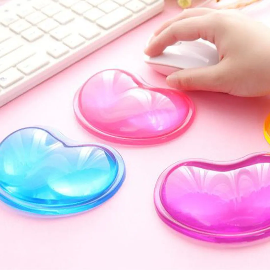 

Purple Heart Silicon Mouse Pad For Desktop Computer Wonderful Gift Home Office Use Computer Accessories