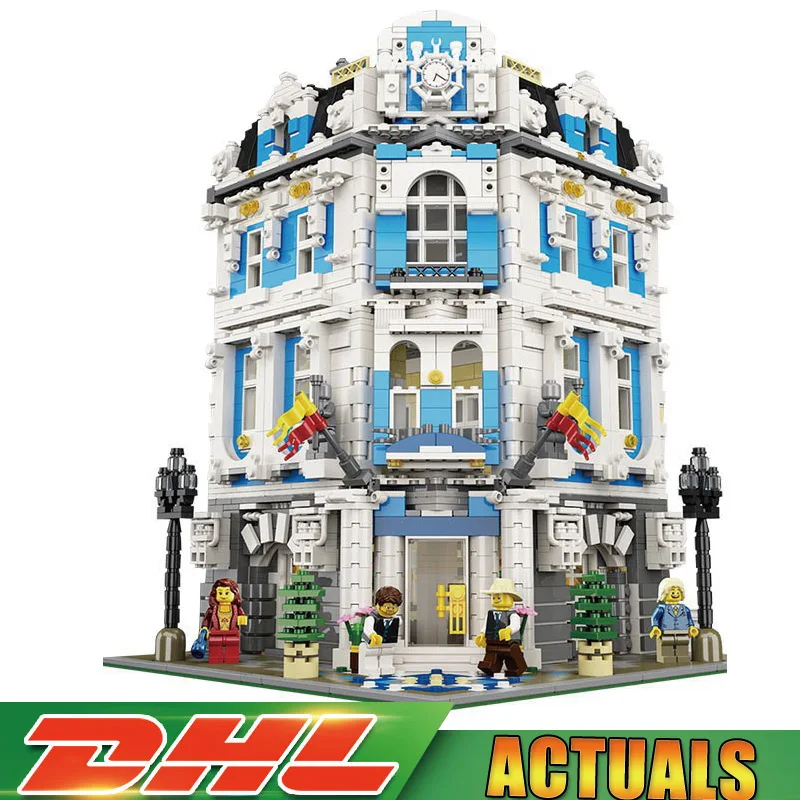 

2018 New Creative 3196pcs Lepin 15018 MOC City Series The Sunshine Hotel Set Building Blocks Bricks Educational Toys Legoings