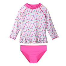 BAOHULU/Возраст 4-10 лет детский купальный костюм из UPF50+ с оборками для девочек, детский купальный костюм для девочек, пляжный купальный костюм