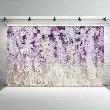 

MEHOFOTO Photography Photo Backdrops Floral Purple Flower Wedding Backdrop for Party Paper Flower Photo Booth Studio Background
