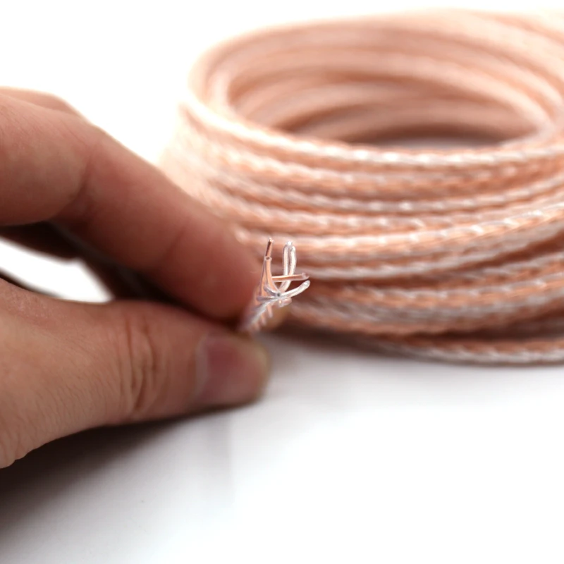 Бесплатная доставка PTFE посеребренный провод OCC медный плетеный кабель для DIY