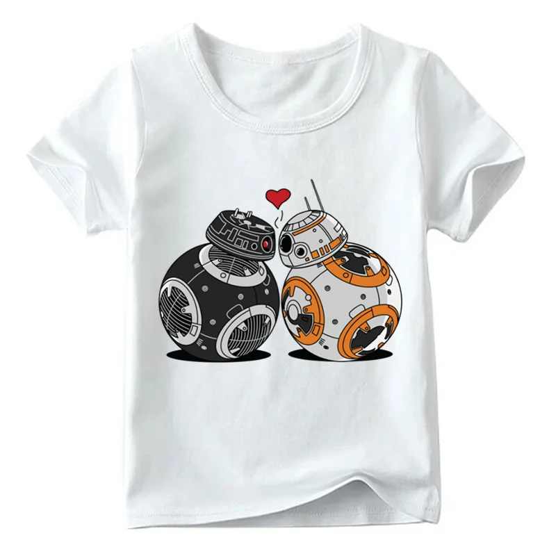 Для маленьких мальчиков/девочек Star Wars BB-8 принт Забавный футболка летние детские топы с короткими рукавами для детей Повседневная футболка, ooo5163 - Цвет: ooo5163I