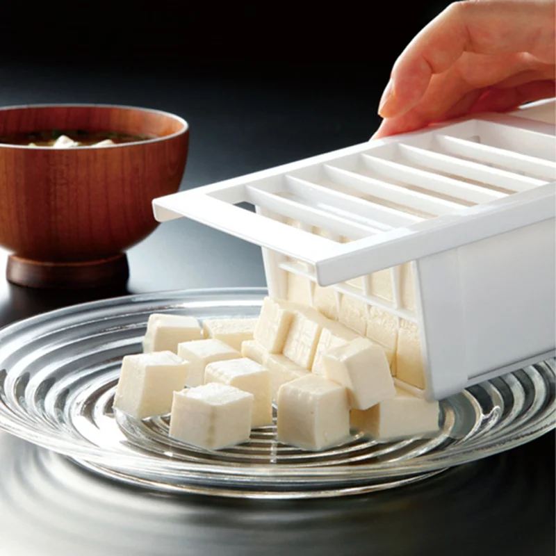 DIY Пластиковый тофу в приспособление для нарезки кубиками с коробкой тофу чайник прессования прессформы Набор для кухонного ножа инструменты для приготовления пищи