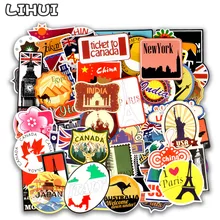 100 шт., ретро наклейка для путешествий с граффити, водостойкая наклейка для самостоятельного изготовления чемодана, сумки для ноутбука, гитары, мотоцикла, автомобиля, скейтборда
