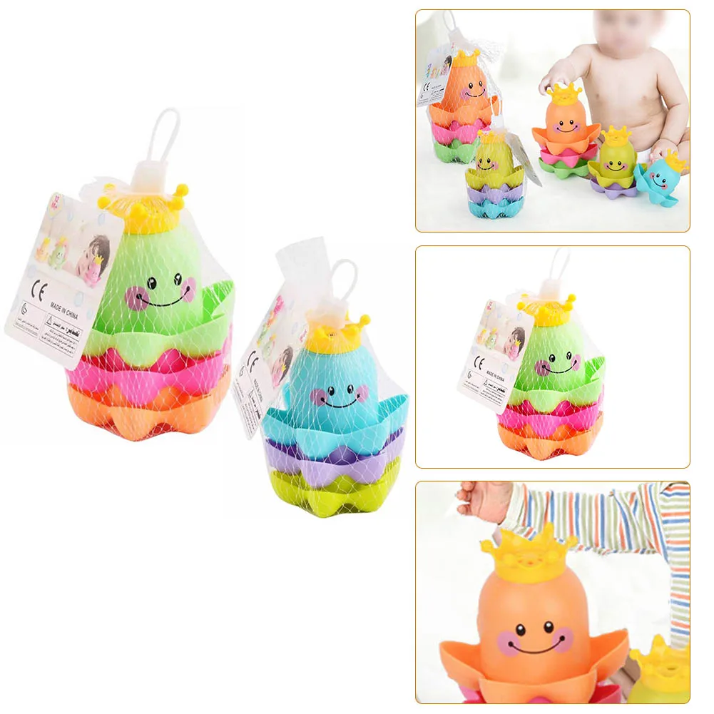 

3Pcs/Set Kids Ocean Life Stacking Cups Bath Toy Children Play Educational Cute Funny Bathroom Toys Color Random