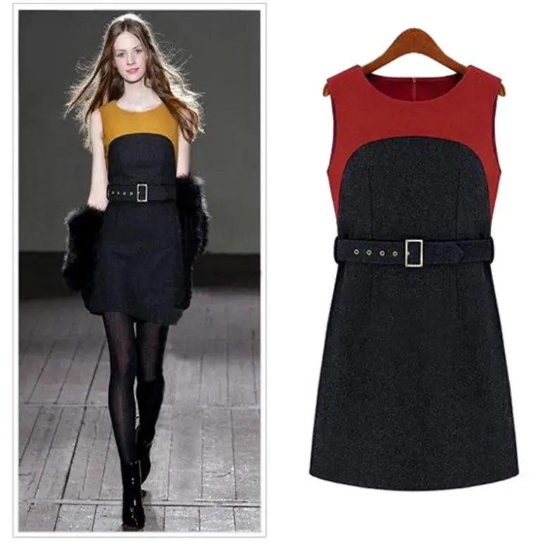 one piece dress in woolen