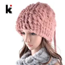 2018 модная зимняя шапочка женский кролика рекс шапка и шарф воротник двойного назначения шляпы для женщин