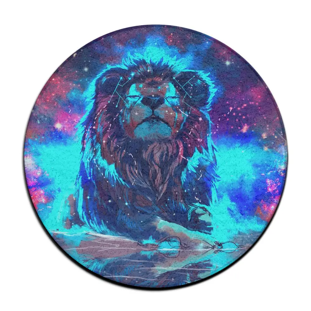 Hipster Lion Head Black Area Rug Rugs for Living Room Bedroom 23.6 In