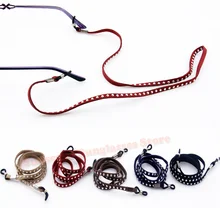 20 шт. взрослых замши Заклёпки глаз Очки Шнур ширина 5 мм Солнцезащитные очки для женщин Очки Chain 4 цветов на выбор веревка Очки