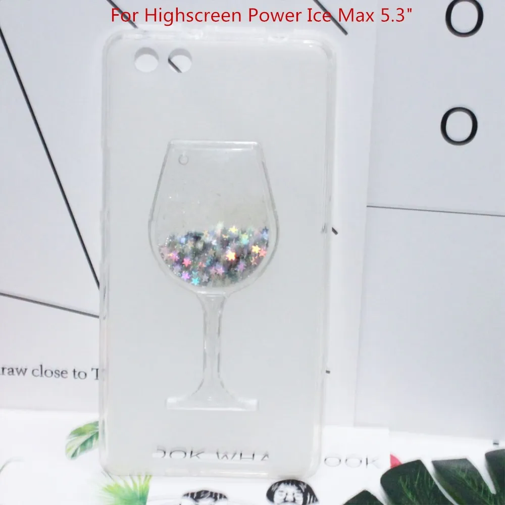 Мягкий силиконовый чехол для телефона Highscreen power Ice Max 5 3 &quotQuicksand Rhinestone red wine glass с
