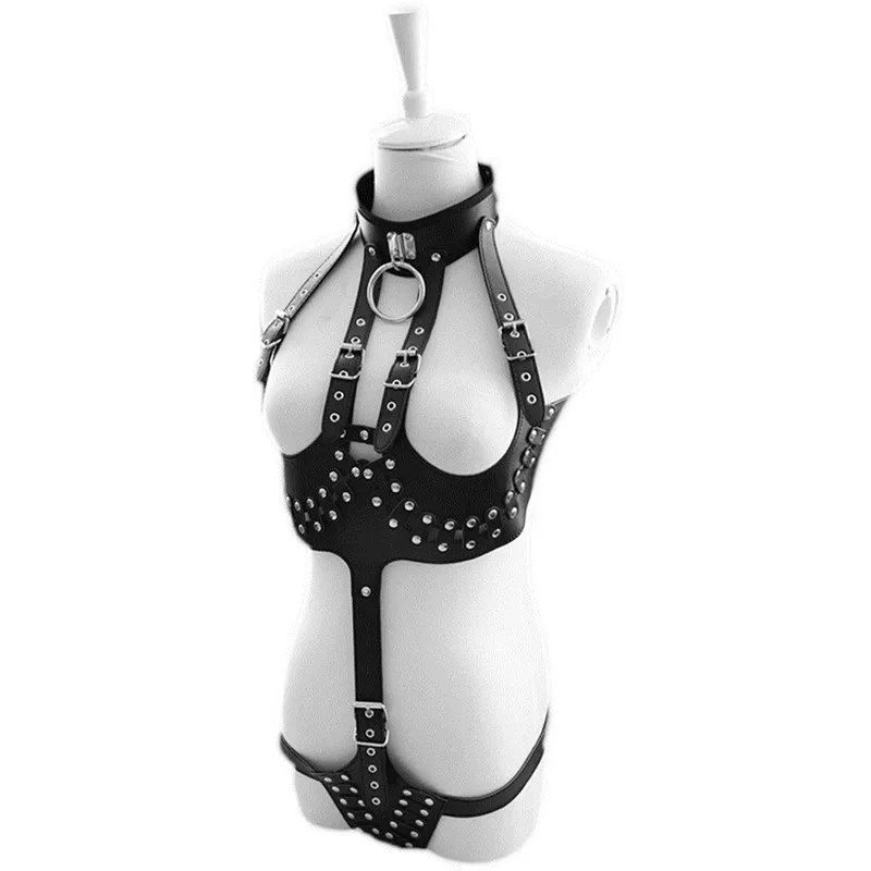 Bondage Black White - Sexy PU Leather SM Bondage Apparel Open Crotch Exposed Breasts Jumpsuits  Fetish Body Harness Wear Sex Slave Game Suit Porn Items - AliExpress Beauty  & Health