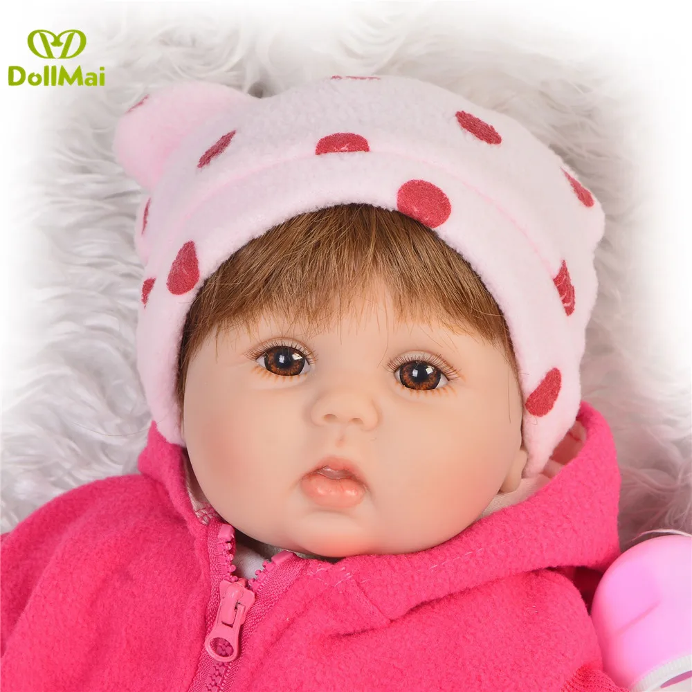 

Realistic Reborn Baby Doll Soft Silicone Stuffed Lifelike Baby Doll Toy bebes reborn menina bonecas 42cm Kids Birthday gifts