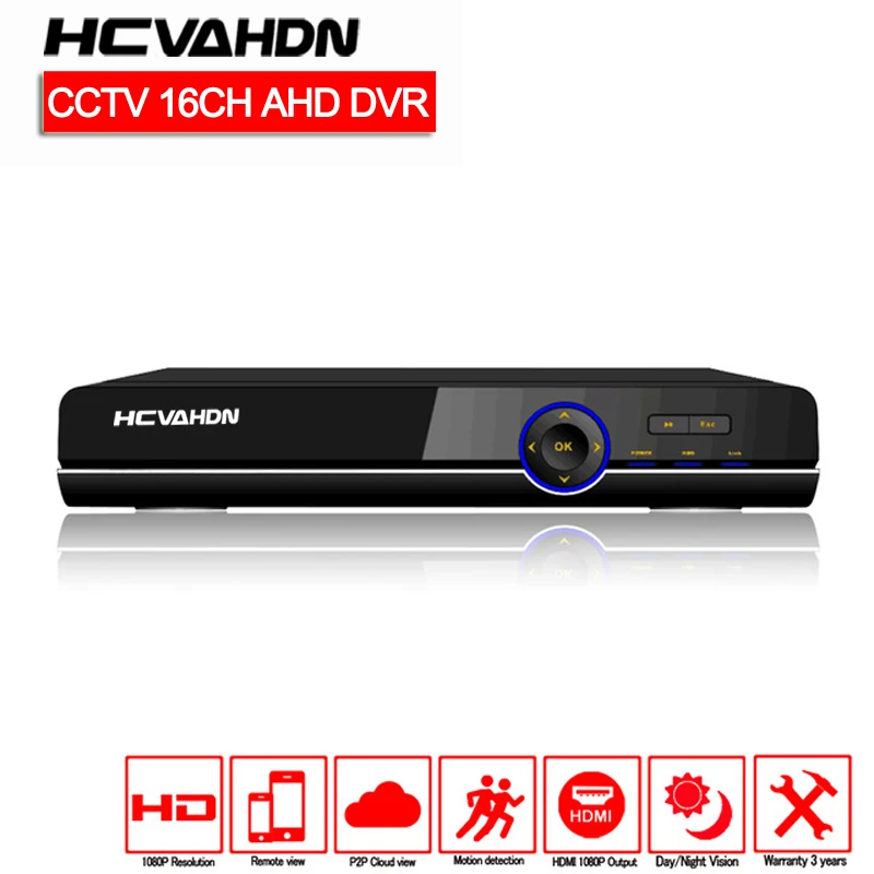 16 каналов AHD DVR 1080 P 16CH AHD/CVI/TVI DVR 1920*1080 2MP CCTV видео регистраторы Гибридный DVR NVR HVR 5 в 1 системы безопасности