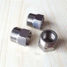1 pièce buses de plomberie 1/2 "mâle x 3/8" réducteur de filetage femelle douille tuyau raccord SS 304 NPT maison tuyau connexion salle de bains approvisionnement(China)
