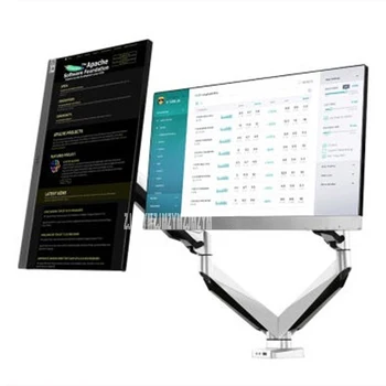 

D7D Desktop Full Motion Dual LCD Monitor Holder Computer Rotation Mount Retractable Fit for 10"-27" Max Support 9KG Weight