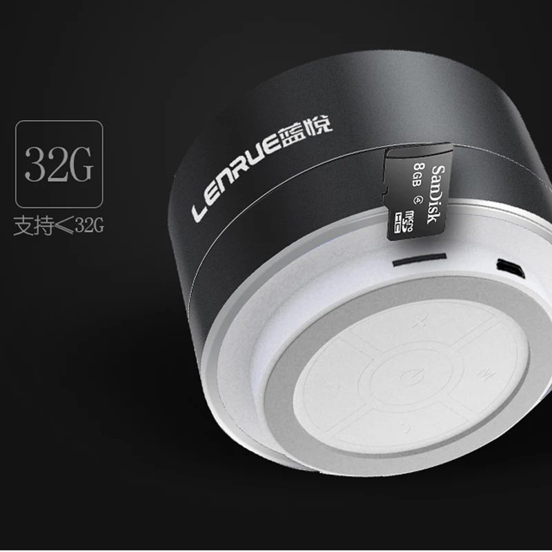 LENRUE Портативный Беспроводной Bluetooth Динамик стерео светодио дный s со встроенным