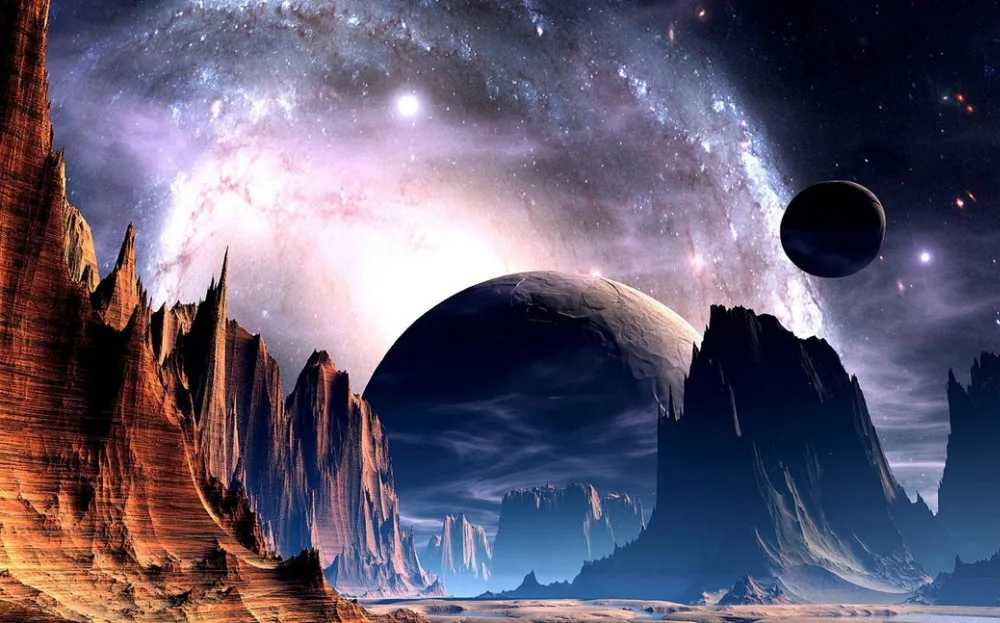 

Planet Galaxy Universe Sci Fi Space Fabric poster 21x13" 40x24" Decor -12