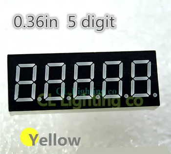 

20pcs 0.36" 0.36in. Yellow LED Display 7 Segment Digit 5bit 5 bit Common ANODE Positive Digital Tube