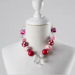 Новое поступление Дети Коренастый резинки (Bubble Ожерелье для девочек оптом новейший дизайн бусы ожерелье