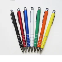 10 шт./партия, высококачественная металлическая шариковая ручка, емкостные стилусы для сенсорного экрана, дизайн для школы, канцелярские принадлежности в подарок