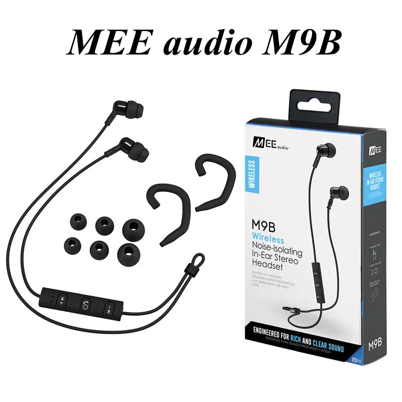 

2017 MEE audio M9B Wireless Noise Isolating In Ear Stereo Headset Bluetooth Earphones HiFi Sports earphones With Mic PK PB2.0