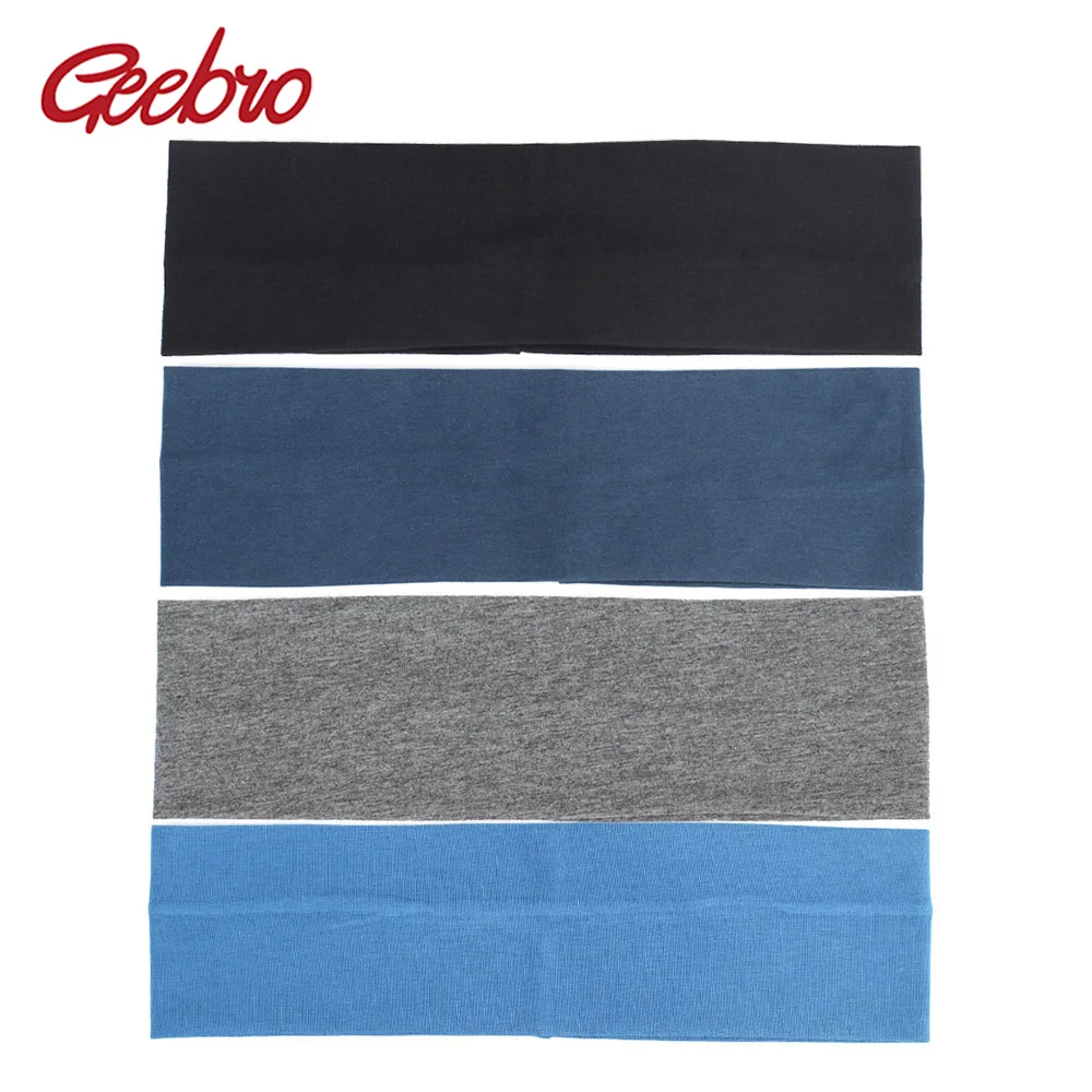 

Geebro 7 cm Women's Headband Classic Cotton Plain Flat Headbands for Girls Summer Ladies Elastic Stretch Hair Band Drop Shipping