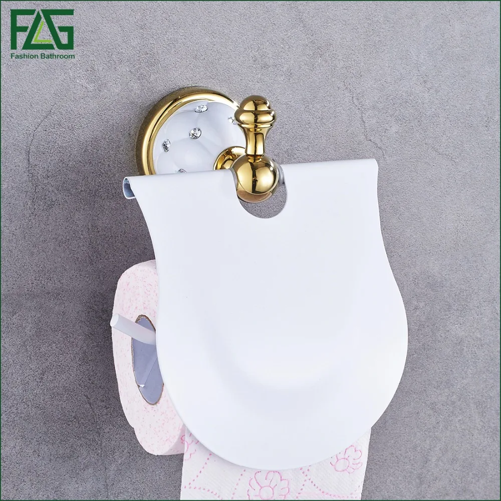 Gold Toilet Paper Holder with diamond,Roll Holder,Tissue Holder,Solid Brass -Bathroom Accessories Products Free Shipping 21204W toilet paper holder roll holder tissue holder bathroom accessories products