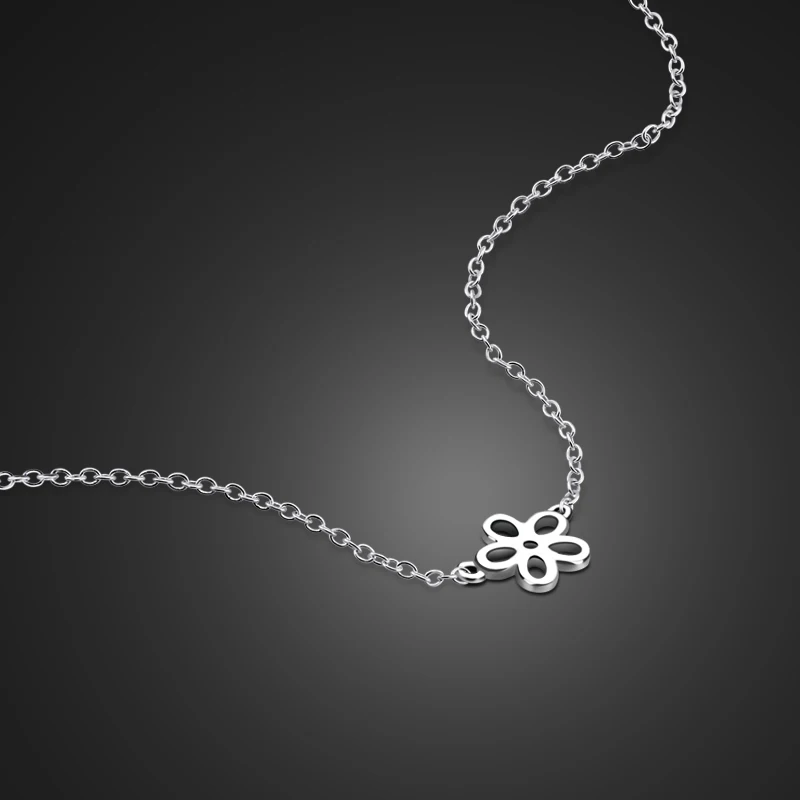 

100% 925 sterling silver necklace for women Simple four-leaf clover pendant short Solid silver chain girl jewelry birthday gift