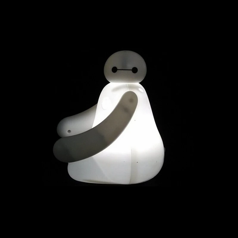 Большой Герой 6 мультфильм BayMax светодиодный ночник белая Милая настольная лампа украшение спальни удивительный подарок для детей