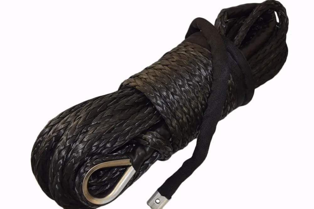 Free Shipping Black 12mm*30m Synthetic Rope,Boat Winch Cable for