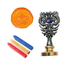 Подпись индивидуальная восковая печать комплект печатей пентаграмма Металл Дракон ручка Винтаж Свадебные Приглашения(дракон черный