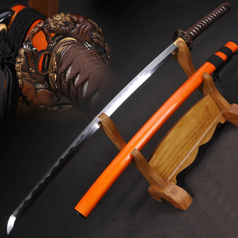 

Japanese Samurai Sword Handmade Katana Damascus Folded Steel Hand fine polished Oil Quenched Full Tang Blade Very Sharp