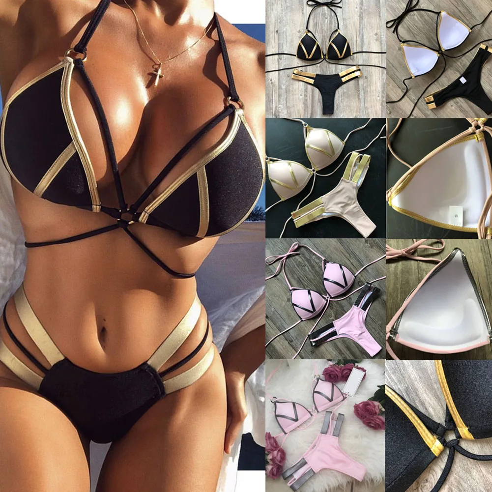 Summer New Bikini Swimsuit Women Bikini Set Beach Swimsuit Swimwear Padded Push-up Bathing Suit Swimwear Beachwear